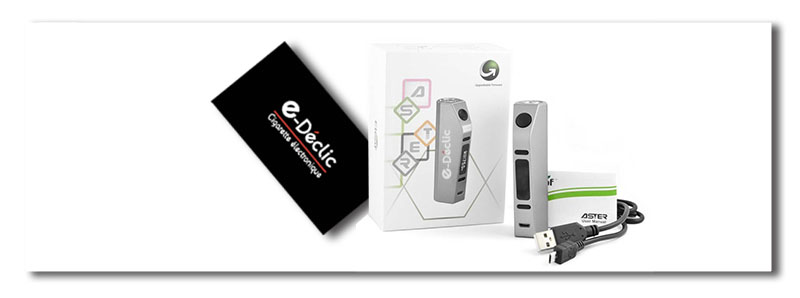 cigarette-electronique-batterie-aster-75w-contenue-de-la-boîte-eleaf-E-Declic